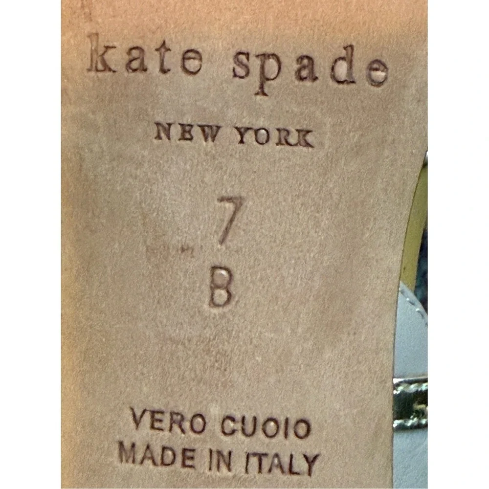 KATE SPADE NEW‎ YORK Leather T-Strap Pointed Toe Italy Pumps Nude Heels | Sz 7B